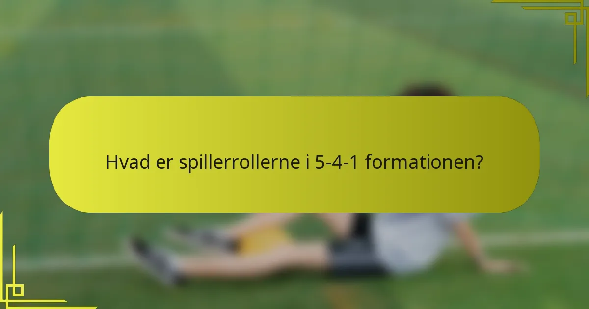 Hvad er spillerrollerne i 5-4-1 formationen?