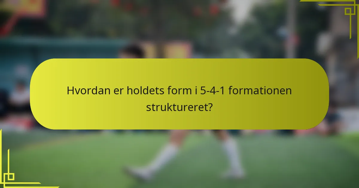 Hvordan er holdets form i 5-4-1 formationen struktureret?
